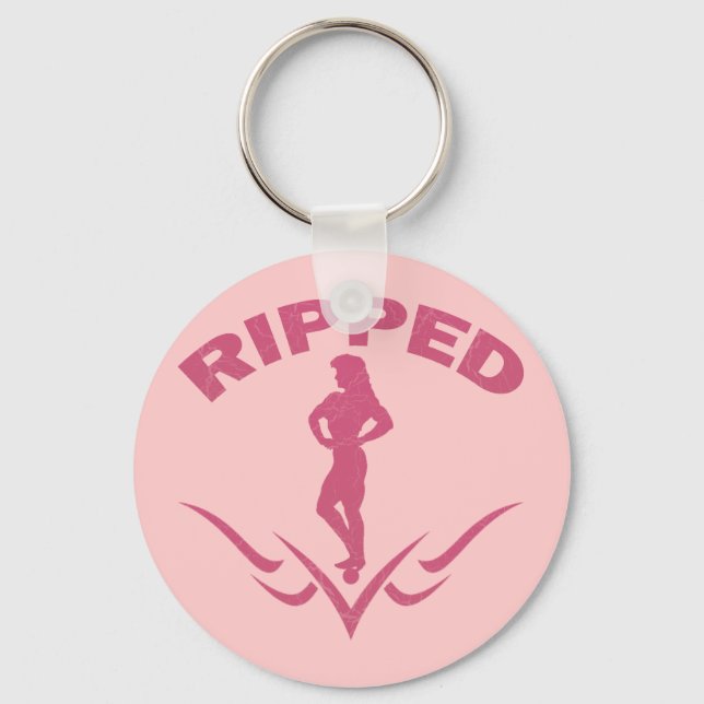 RIPPED WOMAN BODYBUILDER KEY RING (Front)