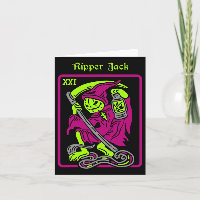 Ripper Jack Tarot Card Halloween Occult Decor Men  (Front)