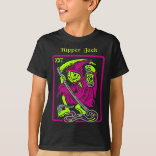 Ripper Jack Tarot Card Halloween Occult Decor Men T-Shirt