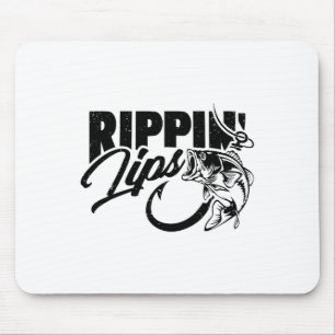 Rippin' Lips Fishing Fisherman Funny Mouse Mat