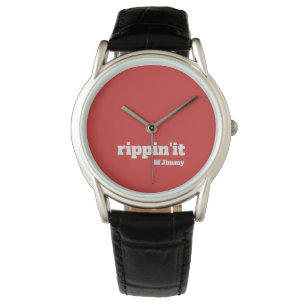 Rippin'it One Word Skater Lingo Text with Name Watch