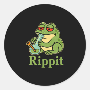 Rippit Stoner Frog Smoking Stoner Classic Round Sticker