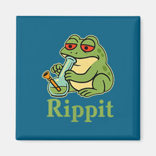 Rippit Stoner Frog Smoking Stoner Illustration Magnet