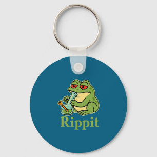 Rippit Stoner Frog Smoking Stoner Key Ring