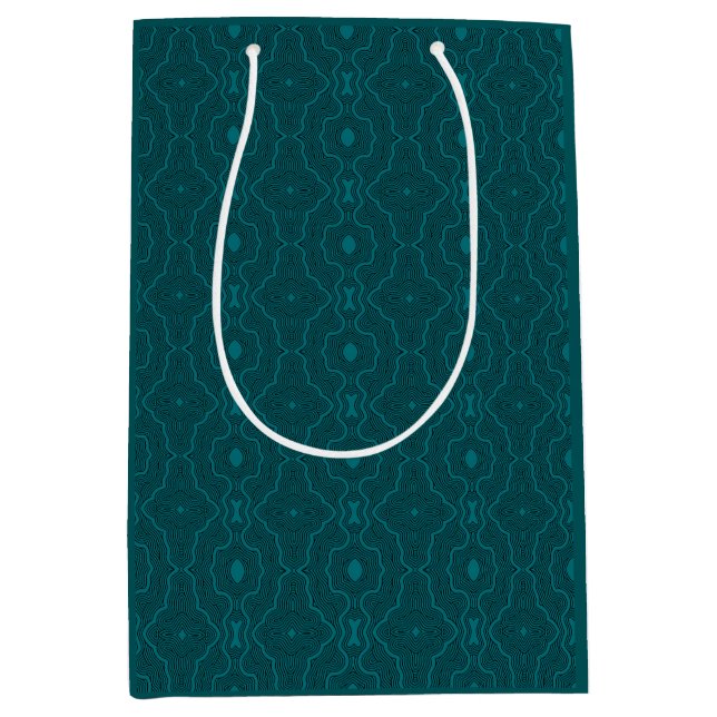Ripple Line Work Rich Teal Variant Medium Gift Bag (Front)