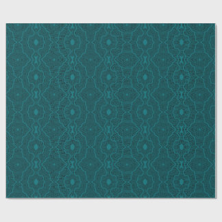 Ripple Line Work Rich Teal Variant Wrapping Paper