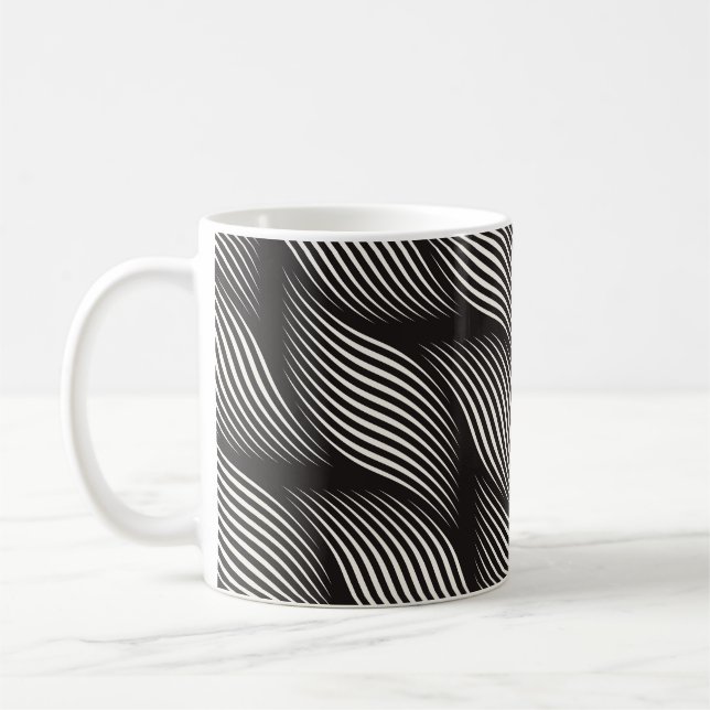 Ripple pattern, trendy vintage texture. coffee mug (Left)