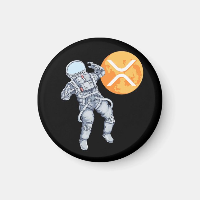 Ripple XRP  Cryptocurrency -Crypto Astronaut Magnet (Front)