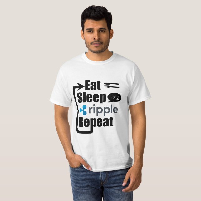 Ripple XRP Eat Sleep T-Shirt (Front Full)