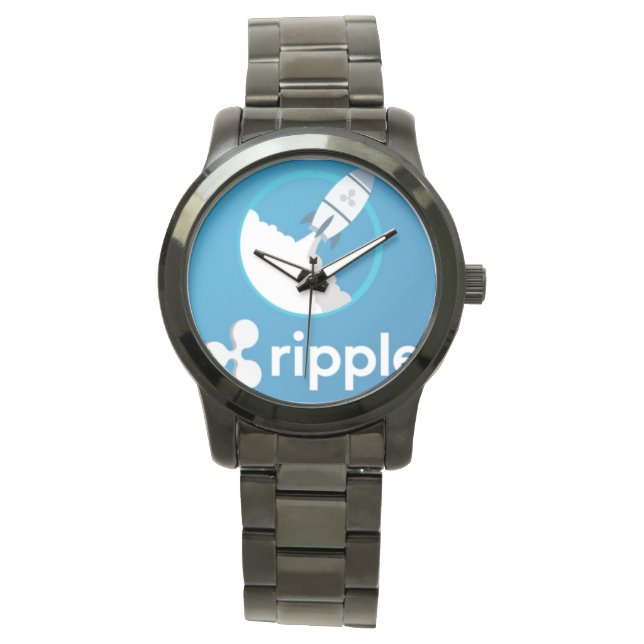 Ripple XRP Moon Stainless Steel Men's Watch (Front)