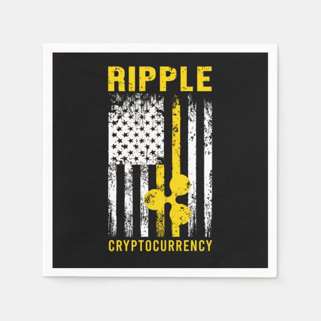 Ripple XRP US Flag American Cryptocurrency Gift Napkin (Front)