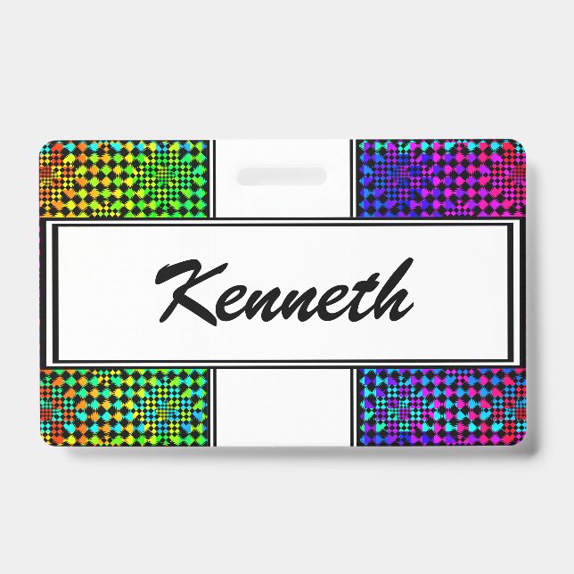 Rippled Checkers by Kenneth Yoncich ID Badge (Front)