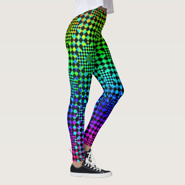 Rippled Checkers by Kenneth Yoncich Leggings (Right)