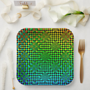 Rippled Checkers by Kenneth Yoncich Paper Plate