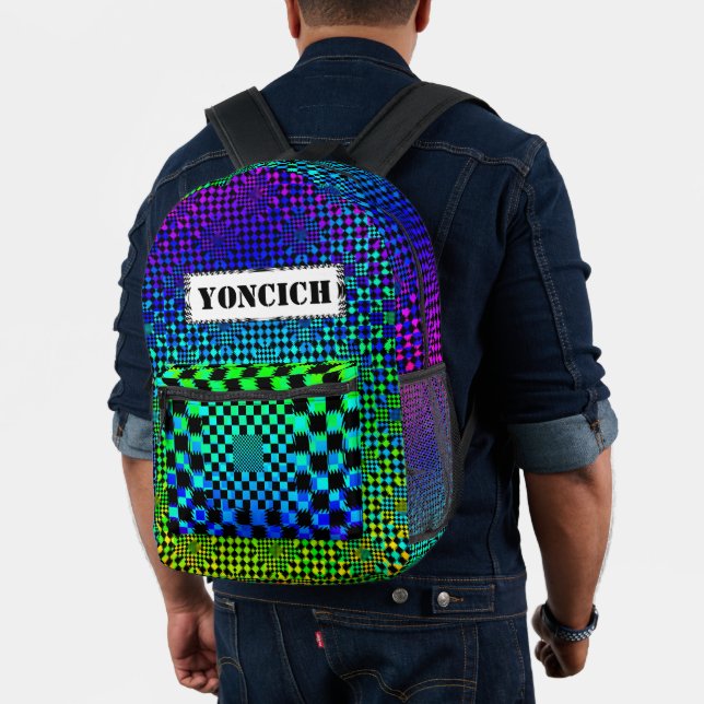 Rippled Checkers by Kenneth Yoncich Printed Backpack (Insitu (Model))