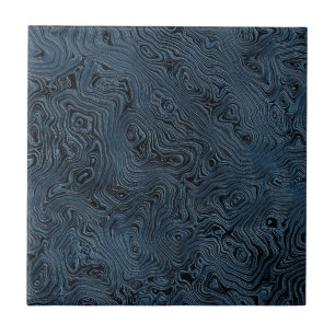 Rippled Faux Silk Moire in Rich Teal Blue Tile