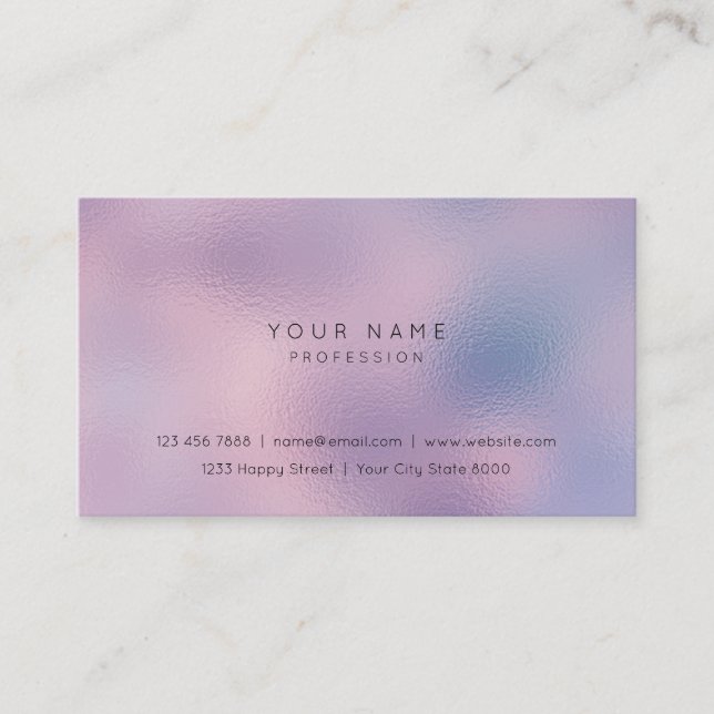 Rippled Glass Lilac Purple Pink Ombre Stylist Vip Business Card (Front)