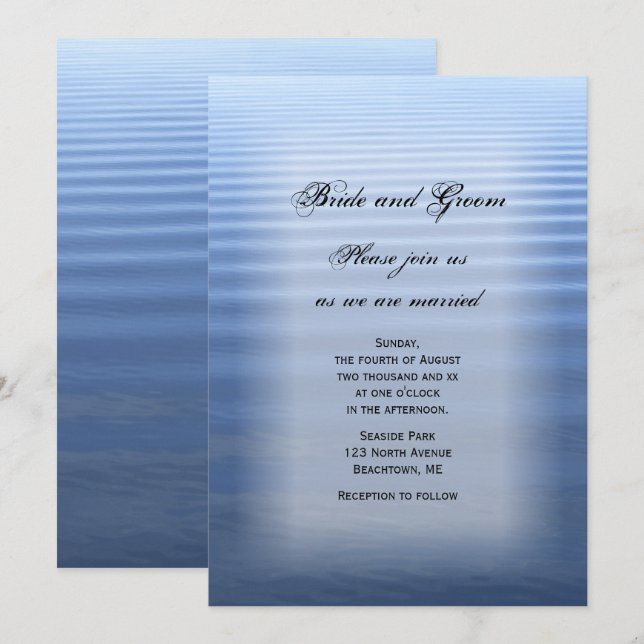 Rippled Water Beach Wedding Invitation (Front/Back)