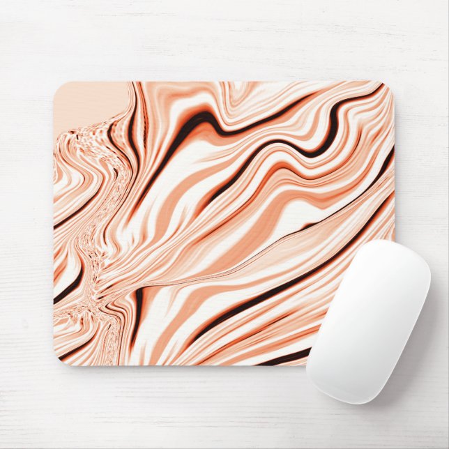 Ripples in shades of beige, curved brown cylinder  mouse mat (With Mouse)