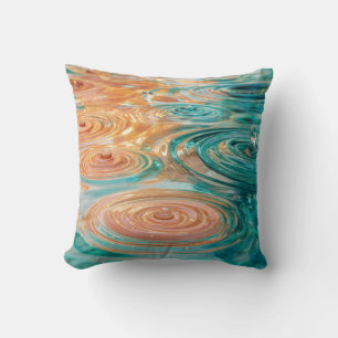 Ripples of Tranquility Abstract Water Harmony Cushion