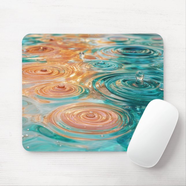 Ripples of Tranquility Abstract Water Harmony Mouse Mat (With Mouse)