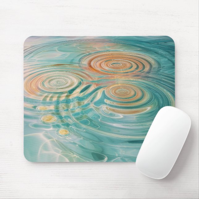 Ripples of Tranquility Abstract Water Harmony Mouse Mat (With Mouse)