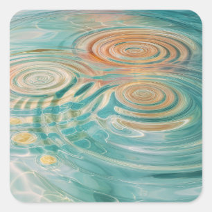 Ripples of Tranquillity Abstract Water Harmony Square Sticker