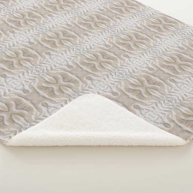 Ripples on a sandy beach pattern sherpa blanket (3/4)