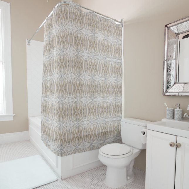 Ripples on a sandy beach S-size pattern Shower Curtain (In Situ)