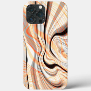 Ripples on pearly cream beige, brown & pale orange iPhone 13 pro max case