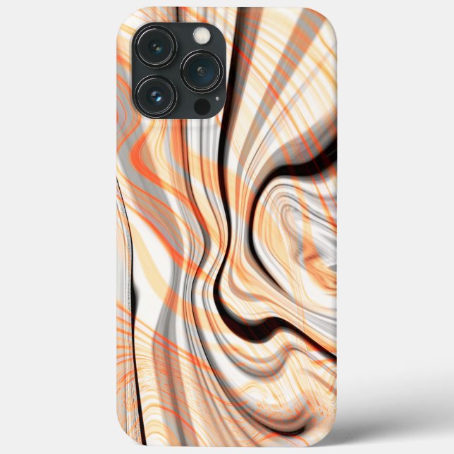Ripples on pearly cream beige, brown & pale orange Case-Mate iPhone case (Back)