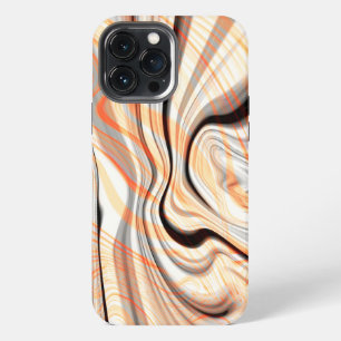 Ripples on pearly cream beige, brown & pale orange iPhone 13 pro max case