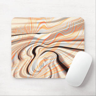 Ripples on pearly cream beige, brown & pale orange mouse mat