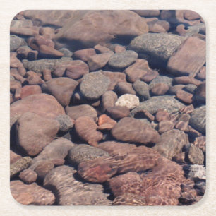 Ripples & Rocks on the North Shore, Lake Superior Square Paper Coaster
