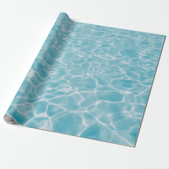 Rippling crystal blue water wrapping paper (Unrolled)