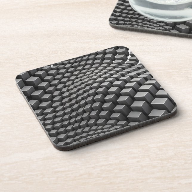 Rippling Metal Cube Wave Coaster (Left Side)
