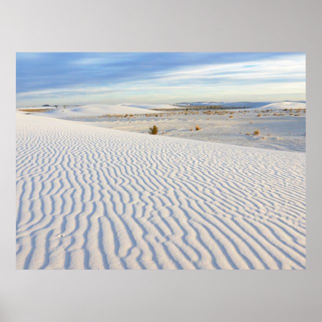 Rippling Sand Dunes of White Sands, New Mexico Poster (Front)