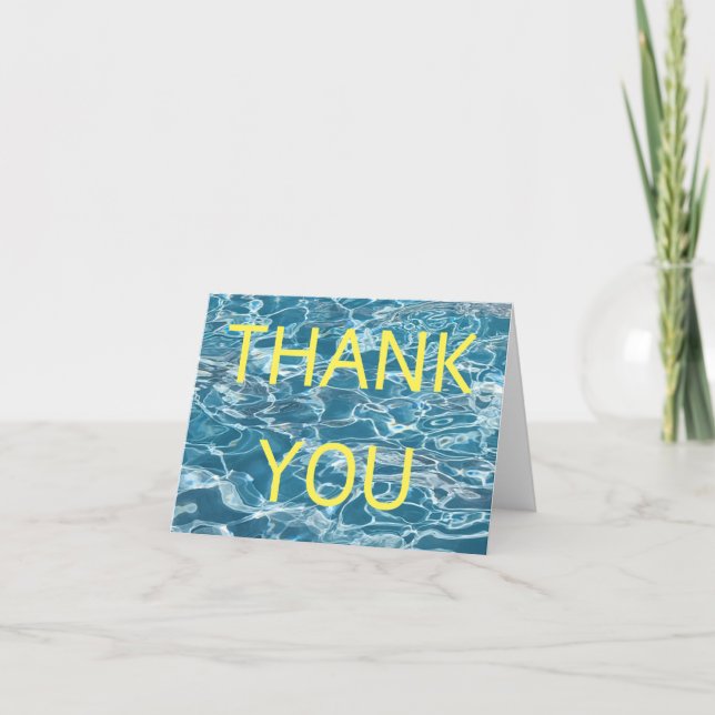 Rippling Swimming Pool Water Thank You Note Card (Front)