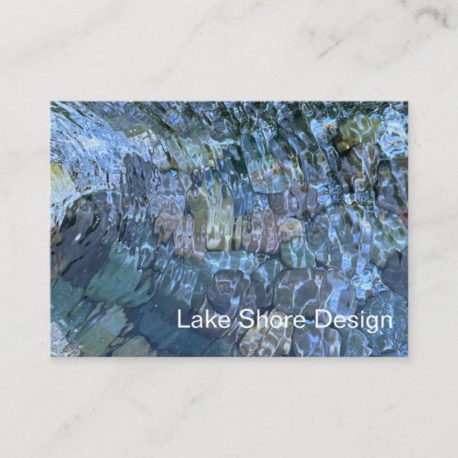 Rippling water, brook, steam, Underwater Stones Business Card (Front)