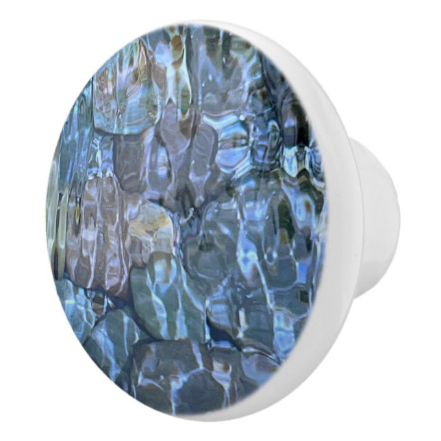 Rippling water brook steam Underwater Stones Ceramic Knob (Right)