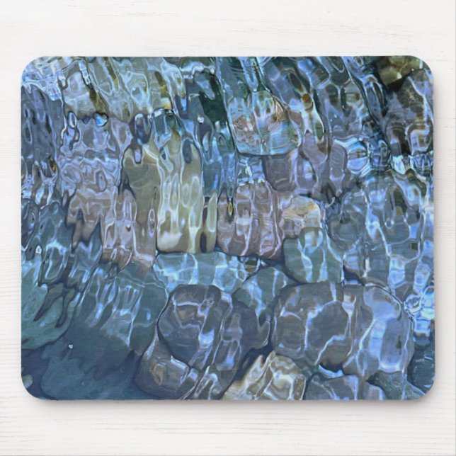Rippling water, brook, steam, Underwater Stones Mouse Mat (Front)
