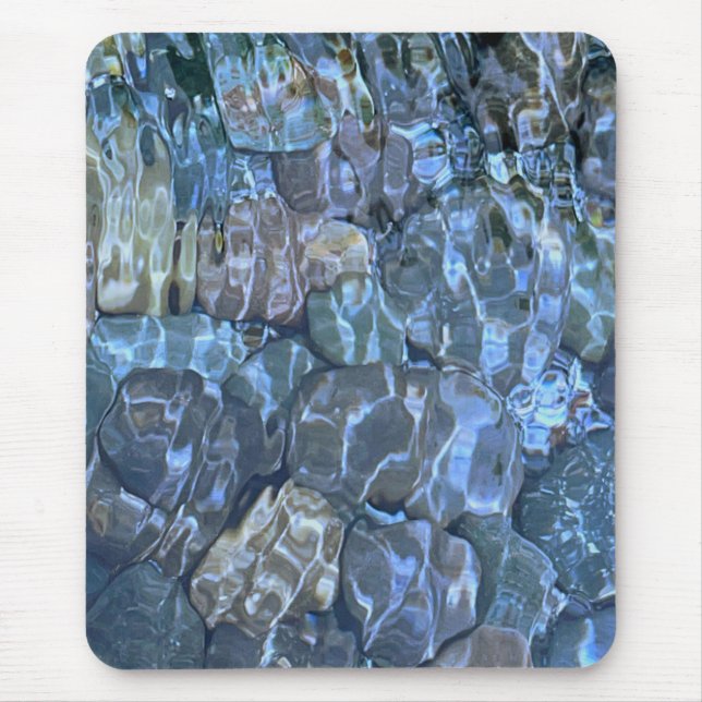 Rippling water, brook, steam, Underwater Stones Mouse Mat (Front)