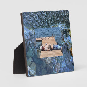 Rippling water, brook, steam, Underwater Stones Plaque