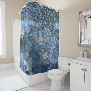Rippling water, brook, steam, Underwater Stones Shower Curtain