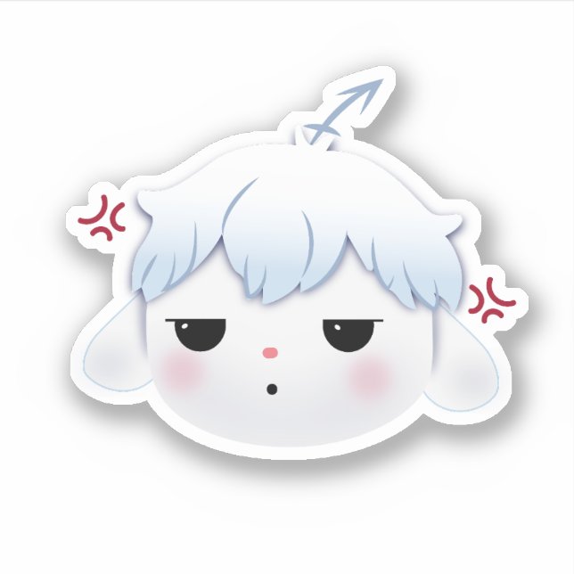 Riri Angry Cute Sticker  (Front)
