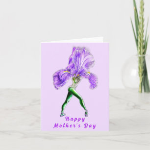 ris Flower Ballet Dancer Mother's Day Card