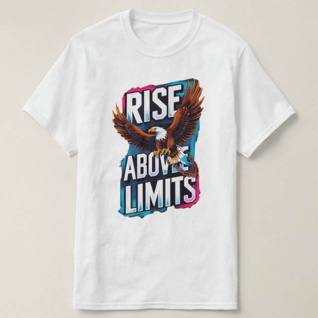 Rise Above Limits – Motivational Eagle T-Shirt (Design Front)