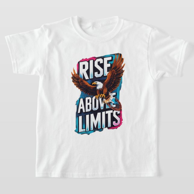 Rise Above Limits – Motivational Eagle T-Shirt (Laydown)