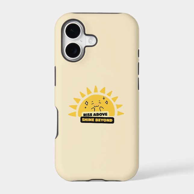 Rise Above Shine Beyond Cute Sun iPhone Case (Back)