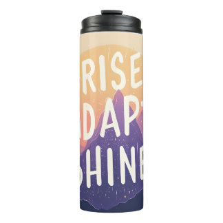 Rise Adapt Shine - Inspirational Mountain Sunrise Thermal Tumbler